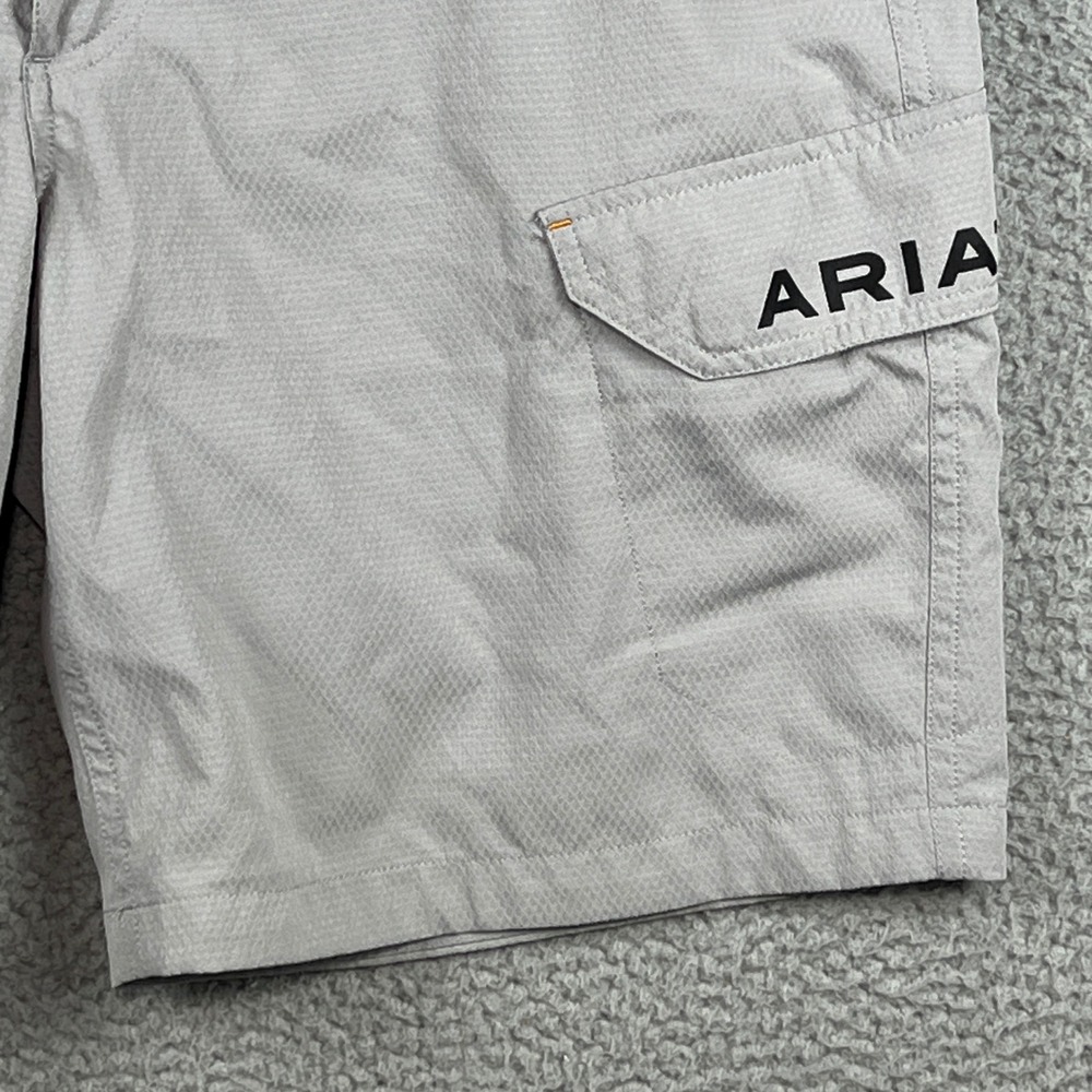 Ariat Rebar M5 Straight Mens Work Shorts Gray Size 34 Cargo Zipper Pocket - Picture 4 of 12